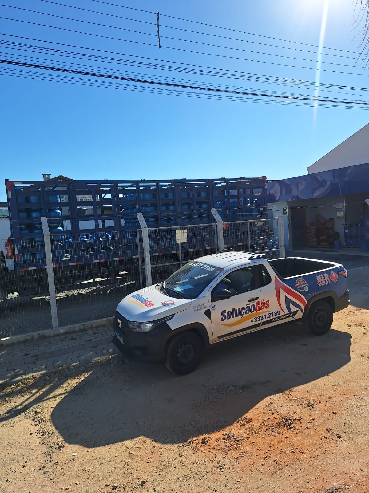 Veículos de entrega da Solução Gás